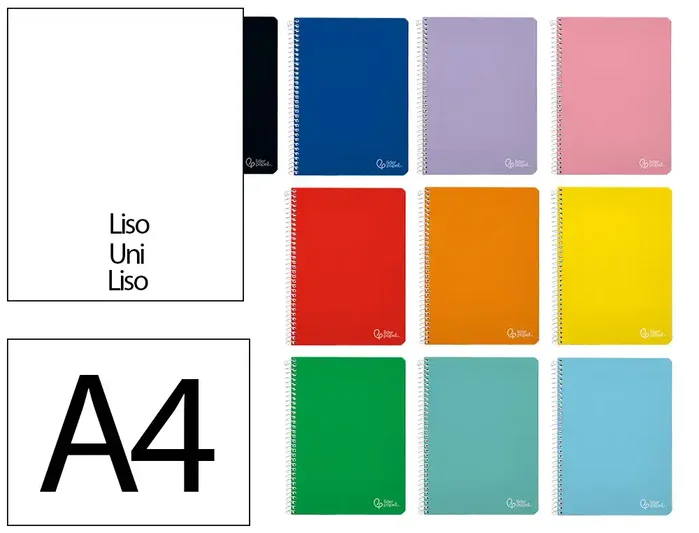 Liderpapel Cuaderno Espiral Witty A4 Tapa Dura 80 Hojas 90g Liso Colores Surtidos Liderpapel Cuaderno Espiral Witty A4 Tapa Dura 80 Hojas 90g Liso Colores Surtidos