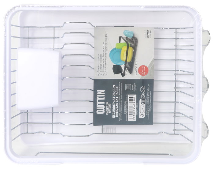 Confortime Escurreplatos con Bandeja 46 x 32 x 11 cm (6 Unidades)