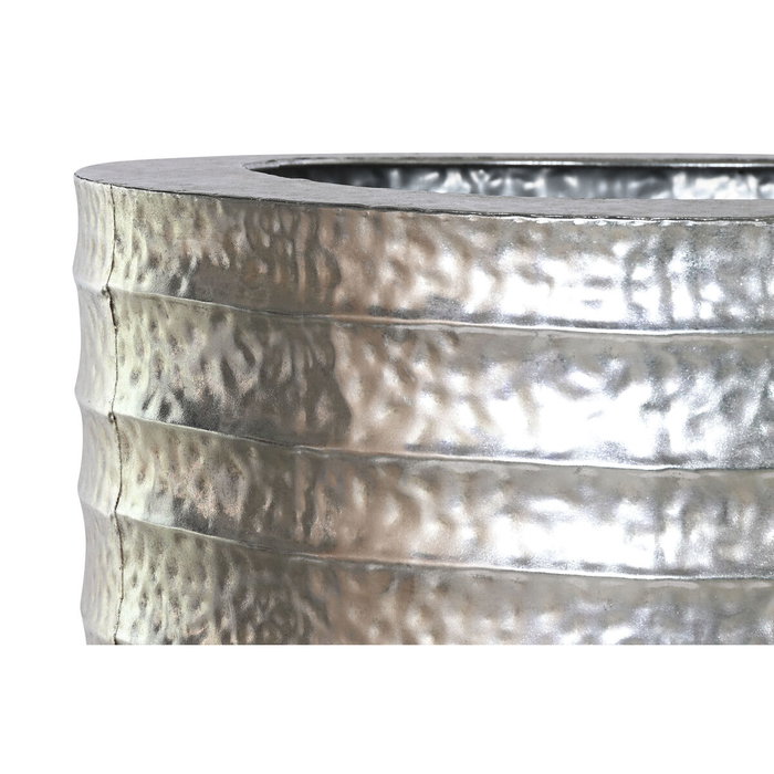 DKD Home Decor Set de 2 Maceteros de Metal Plateado 51x51x122 cm