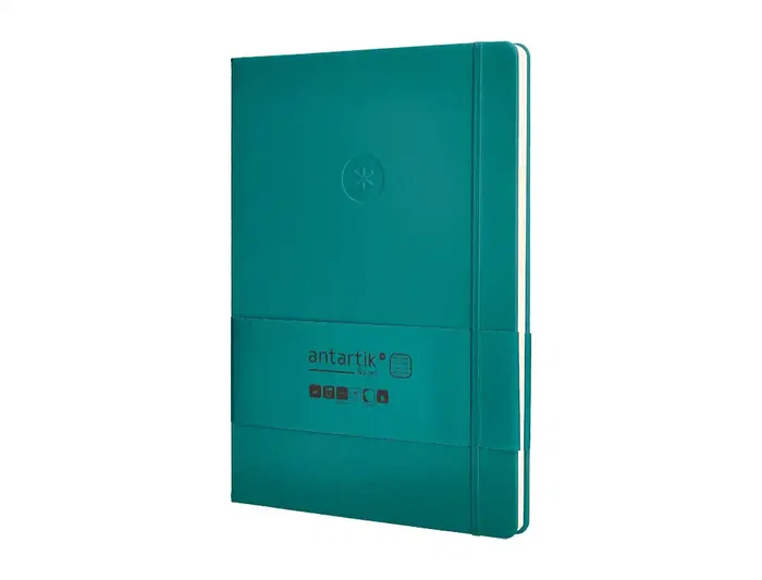 Antartik Cuaderno A4 Tapa Dura Hojas Cuadriculadas 100 Hojas 80gr Verde Aguamarina con Gomilla