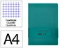 Antartik Cuaderno A4 Tapa Dura Hojas Cuadriculadas 100 Hojas 80gr Verde Aguamarina con Gomilla