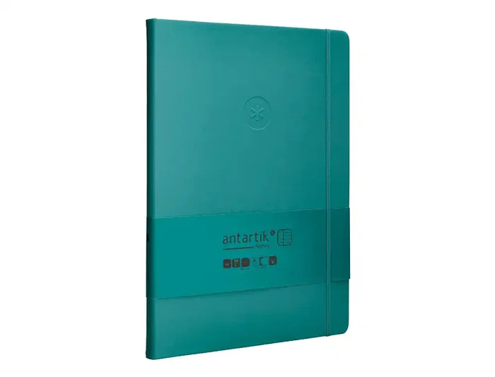 Antartik Cuaderno A4 Tapa Dura Hojas Cuadriculadas 100 Hojas 80gr Verde Aguamarina con Gomilla