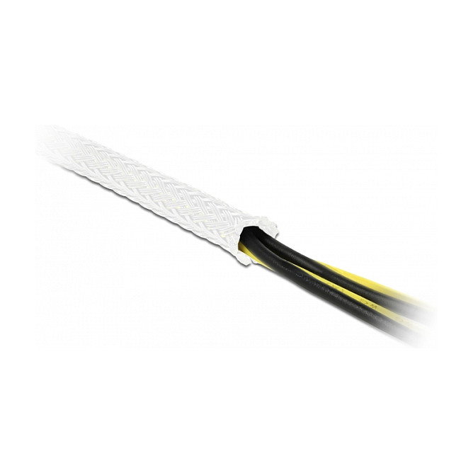 DeLOCK 20695 Funda trenzada extensible 5 m x 19 mm Blanco