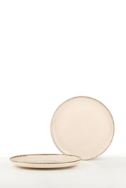 Hermia MOD24DUS2730P02 Juego de Platos de Servicio, Porcelana, Crema, 24 cm, Set de 6 Piezas