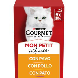 Gourmet Mon Petit Aves Alimento Húmedo para Gatos - Selección de Sabores Pato, Pollo y Pavo - Pack 8 Sobres x 50gr