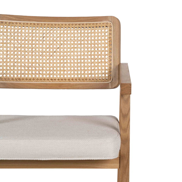 Silla Brazos Natural Madera / Fibra 56 X 55 X 81 cm (Set de 2) Silla Brazos Natural Madera / Fibra 56 X 55 X 81 cm (Set de 2)