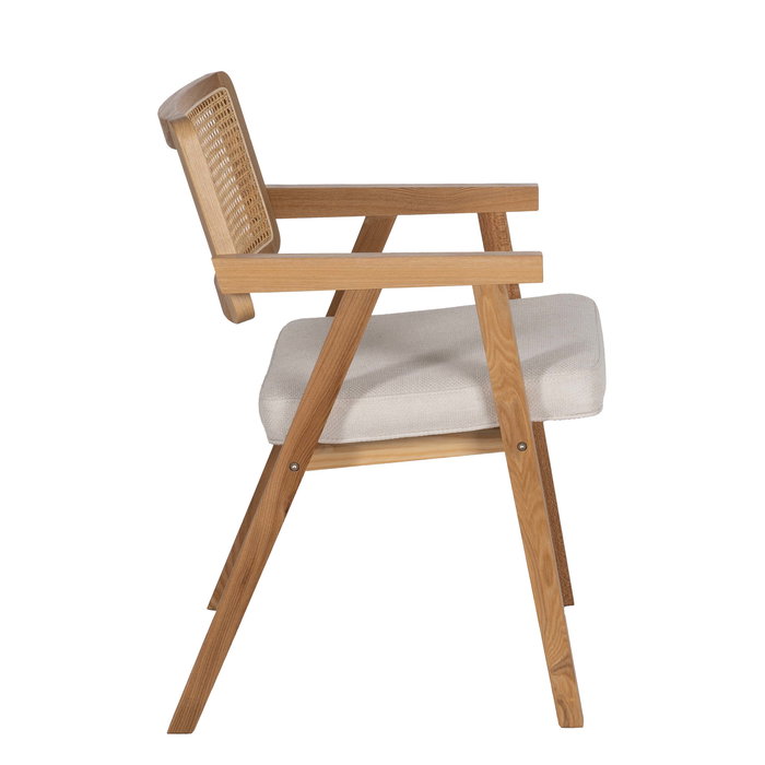 Silla Brazos Natural Madera / Fibra 56 X 55 X 81 cm (Set de 2) Silla Brazos Natural Madera / Fibra 56 X 55 X 81 cm (Set de 2)