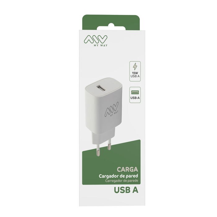 myway cargador de pared USB A 15W blanco