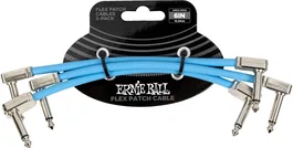 ERNIEBALL Cable EB Flex Patch 6 pulg Azul - Pack 3