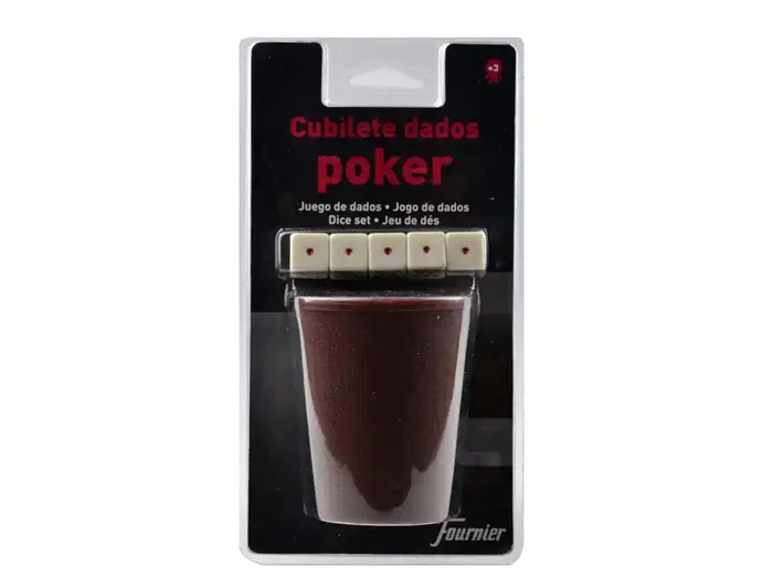 Fournier Dados Poker con Cubilete en Blíster para Juegos de Mesa