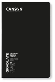 Cuaderno De Dibujo Canson Graduate Dessin Grapado Grano Suave Tapa Blanda A5 140G 20H (Set de 5)