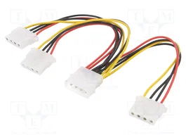 AKYGA Cable de alimentación Molex macho a 3 Molex hembra, 0,15m