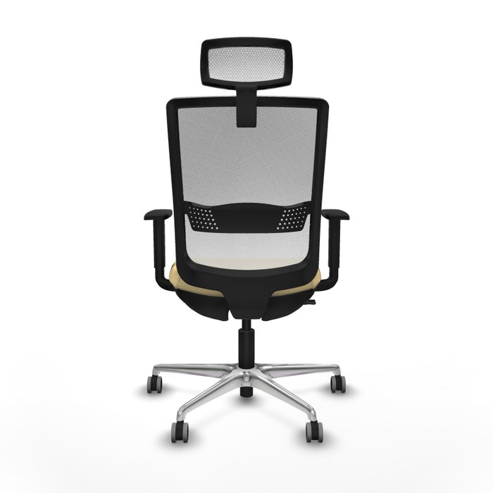 PIQUERAS Y CRESPO Silla de oficina Haches con mecanismo Sincro/Traslack, Crema y Blanco