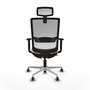 PIQUERAS Y CRESPO Silla de oficina Haches con mecanismo Sincro/Traslack, Crema y Blanco