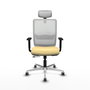 PIQUERAS Y CRESPO Silla de oficina Haches con mecanismo Sincro/Traslack, Crema y Blanco