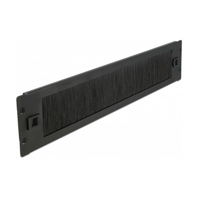 DeLOCK Panel pasacables con cepillo 2U 19 pulgadas negro DeLOCK Panel pasacables con cepillo 2U 19 pulgadas negro