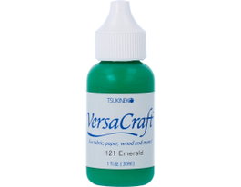 Tsukineko Tinta VERSACRAFT color esmeralda, recarga 30ml bote cánula