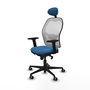 PIQUERAS Y CRESPO Silla de oficina Jorquera con mecanismo Sincro, Azul claro y Blanco
