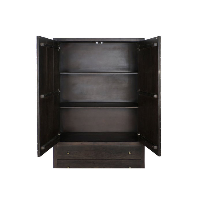 DKD Home Decor Armario Acacia y Metal ROMBO GOLD Marrón Oscuro DKD Home Decor Armario Acacia y Metal ROMBO GOLD Marrón Oscuro