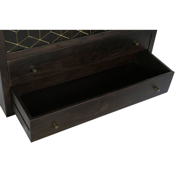 DKD Home Decor Armario Acacia y Metal ROMBO GOLD Marrón Oscuro DKD Home Decor Armario Acacia y Metal ROMBO GOLD Marrón Oscuro