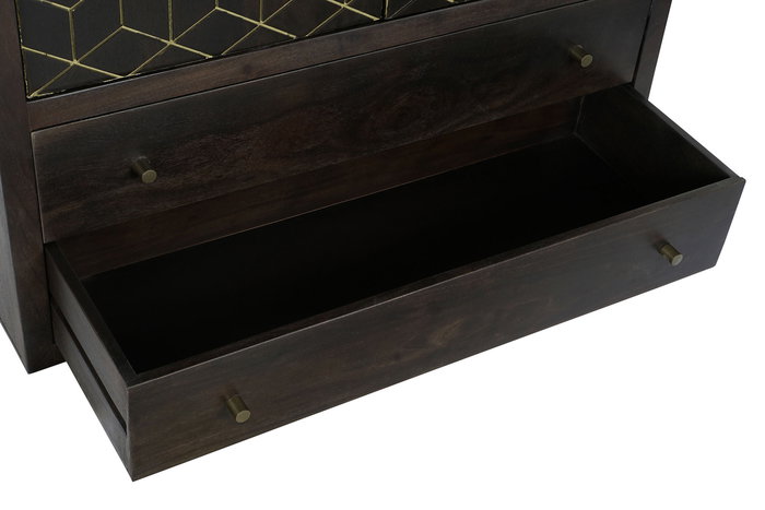 DKD Home Decor Armario Rombo gold Moderno Marron Oscuro Dorado 40 x 175 x 100 cm