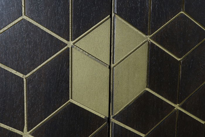 DKD Home Decor Armario Rombo gold Moderno Marron Oscuro Dorado 40 x 175 x 100 cm