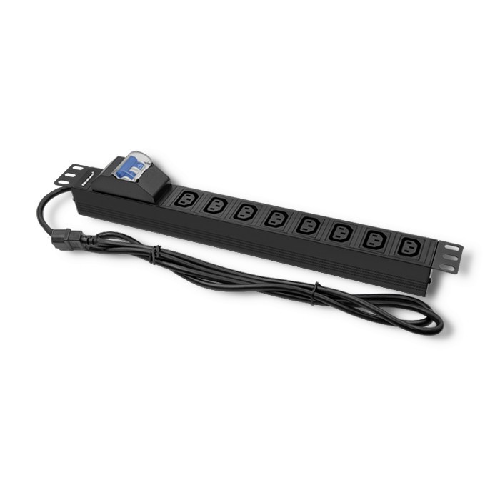 Qoltec Regleta PDU para armario RACK 19 pulg 1U 10A 8xIEC C13 2m