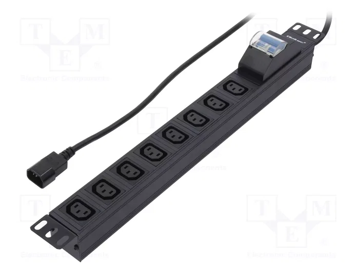 Qoltec Regleta PDU para armario RACK 19 pulg 1U 10A 8xIEC C13 2m