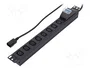 Qoltec Regleta PDU para armario RACK 19 pulg 1U 10A 8xIEC C13 2m