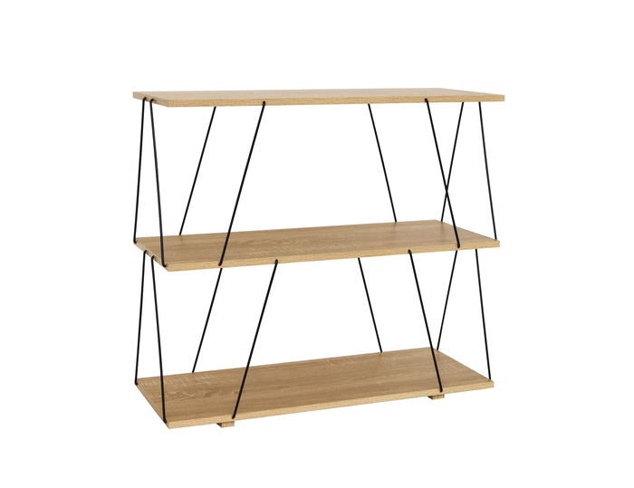 Inde Estantería 3 Niveles Metal-Madera Black 80x30x71.2 cm (2 Unidades)