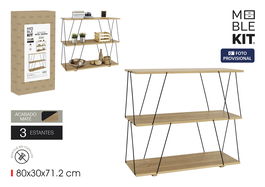 Inde Estantería 3 Niveles Metal-Madera Black 80x30x71.2 cm (2 Unidades)