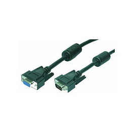 LogiLink Cable VGA ST/BU negro con 2 núcleos de ferrita, 5M