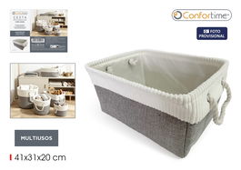 Inde Cesta de Almacenaje Rectangular 43.7 x 34.8 x 6.5 cm - Confortime (12 Unidades)