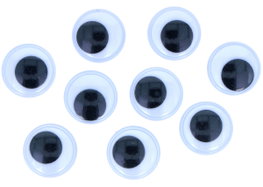 Innspiro Ojos móviles negros autoadhesivos redondos 20mm, 24 unidades