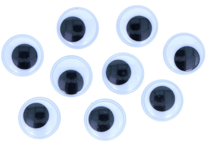 Innspiro Ojos móviles negros autoadhesivos redondos 20mm, 24 unidades Innspiro Ojos móviles negros autoadhesivos redondos 20mm, 24 unidades