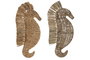 DKD Home Decor Decoración Pared Mediterráneo Natural Seagrass Jacinto de Agua 58 x 28 x 5 cm (2 Unidades)