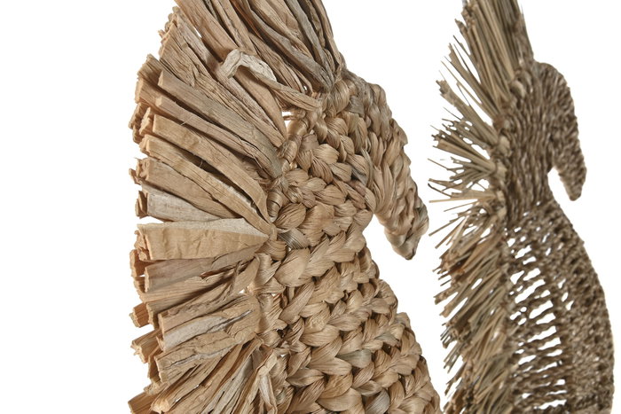 DKD Home Decor Decoración Pared Mediterráneo Natural Seagrass Jacinto de Agua 58 x 28 x 5 cm (2 Unidades)