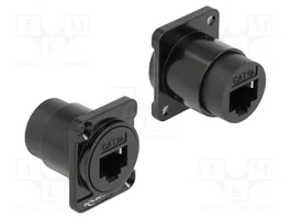 DeLOCK Módulo Tipo D RJ45 Cat.6A Hembra a Hembra Negro