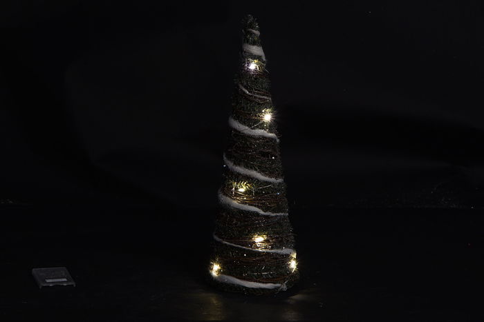 DKD Home Decor Cono Navidad Verde 60 x 16 cm Set de 3 LED PVC