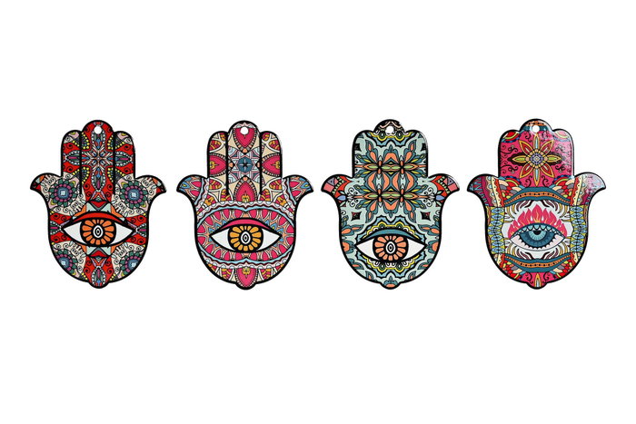 DKD Home Decor Salvamanteles Hamsa 18x22,5x0,8 cm Surtido 4 Unidades DKD Home Decor Salvamanteles Hamsa 18x22,5x0,8 cm Surtido 4 Unidades