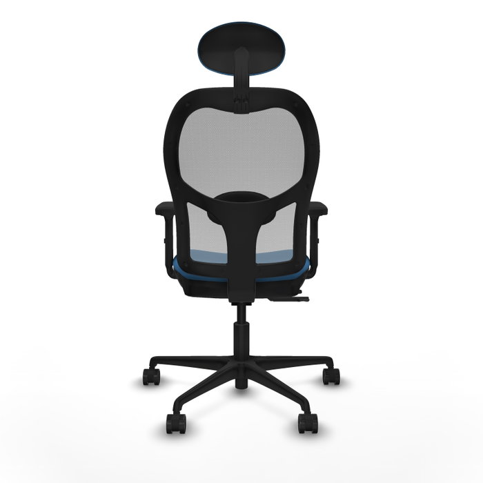 PIQUERAS Y CRESPO Silla de oficina Jorquera con mecanismo Sincro/Traslack, Azul claro y Gris