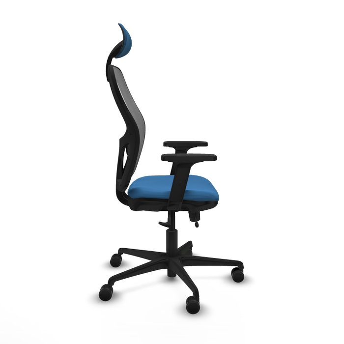 PIQUERAS Y CRESPO Silla de oficina Jorquera con mecanismo Sincro/Traslack, Azul claro y Gris
