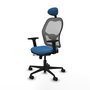 PIQUERAS Y CRESPO Silla de oficina Jorquera con mecanismo Sincro/Traslack, Azul claro y Gris