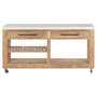 DKD Home Decor Consola de Madera de Mango Reciclada con Ruedas Formentera Meub