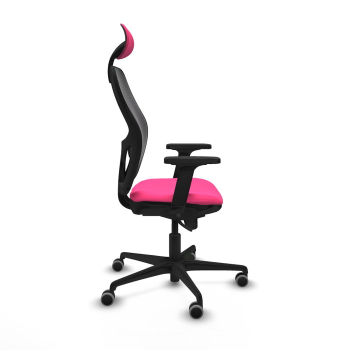 PIQUERAS Y CRESPO Silla de oficina Jorquera Rosa y Negro con mecanismo Sincro