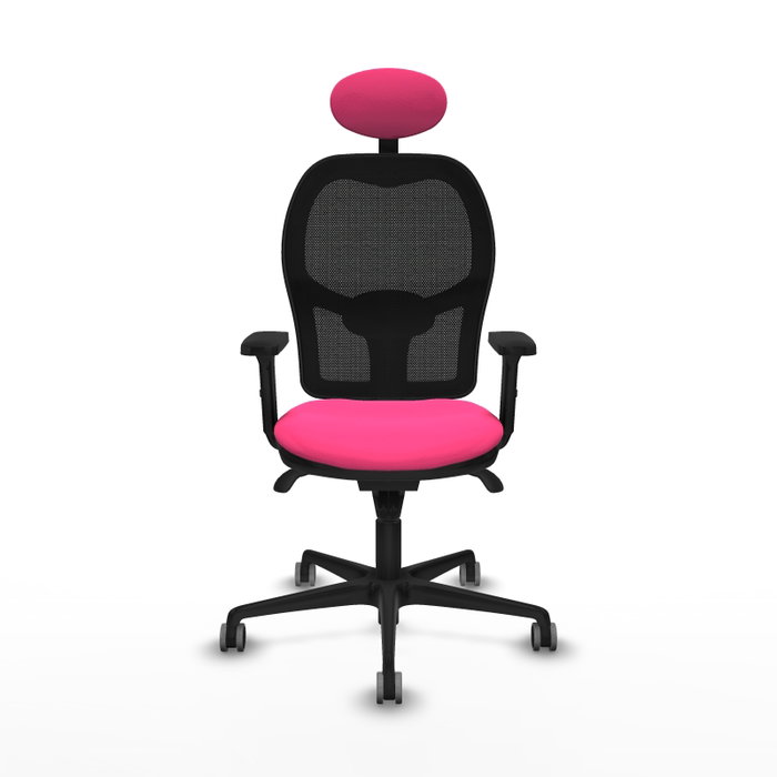 PIQUERAS Y CRESPO Silla de oficina Jorquera Rosa y Negro con mecanismo Sincro