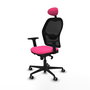 PIQUERAS Y CRESPO Silla de oficina Jorquera Rosa y Negro con mecanismo Sincro