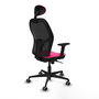 PIQUERAS Y CRESPO Silla de oficina Jorquera Rosa y Negro con mecanismo Sincro