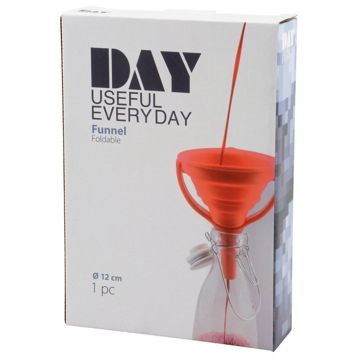 Embudo Retráctil DAY Diámetro 12 cm Apto Uso Alimentario Flexible Plegable Embudo Retráctil DAY Diámetro 12 cm Apto Uso Alimentario Flexible Plegable