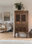 GINER Y COLOMER Armario de Madera Maciza de Teca en Color Nogal, 176 cm Alto, 4 Puertas y 3 Cajones para Dormitorio o Salón